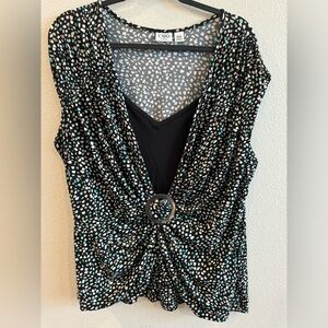 Cato Black Polkadot Tank Top - Size 18/20W - Like New Vintage